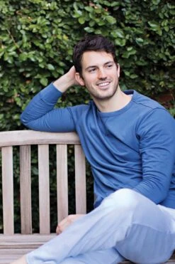 Lake Men's Sweatshirt In Navy -Sleepwear Shop EU2A6020 WEB