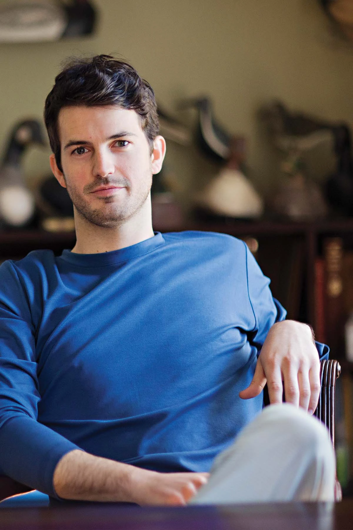 Lake Men's Long Sleeve Pima Tee In True Navy 5 Lake Men's Long Sleeve Pima Tee In True Navy - Image 3