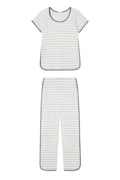 Lake Pima Short-Long Set In Olive Stripe