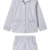 Lake Poplin Piped Shorts Set In Navy Ticking Stripe -Sleepwear Shop LAKE Fall2023 PoplinPipedSS NavyTickingStripe 1200x1800 9d954b29 e02e 4db2 99d5 109c498ba816