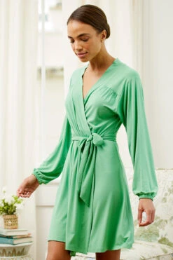 Lake DreamKnit Robe In Grass -Sleepwear Shop LAKE Spring23 Studio DreamknitRobe Grass 0754