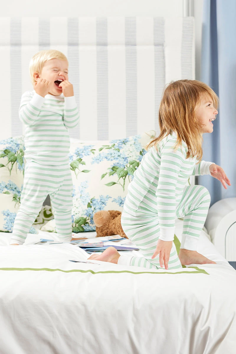 Sleepwear Shop -Sleepwear Shop LAKE Spring23 Studio KidsLongLongSet GrassStripe 0410