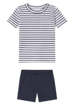 Lake Kids Pima Pocket Shorts Set In Eclipse
