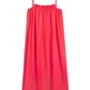 Lake Pima Ruffle Midi Nightgown In Cerise
