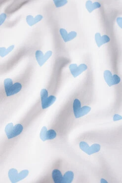 Lake Pima Short-Long Weekend Set In Blue Heart -Sleepwear Shop LAKE ValentinesDay2023 Closeup Pima BlueHearts Final 2