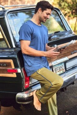 Lake Men's Pima Slumber Short-Long Set In Olive -Sleepwear Shop LAKE Webcrop Fall23 MensSlumberShortLongSet Olive 0250