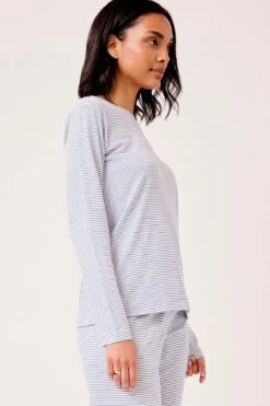 Lake Pima Long-Long Weekend Set In Classic Navy -Sleepwear Shop LAKE Webcrop 0094 LAKE Fall23 Studio PimaLong LongSet ClassicNavy 0086