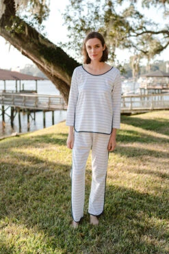 Lake Pima Long-Long Set In Marine 9 Lake Pima Long-Long Set In Marine -Sleepwear Shop LAKE Website WebCrop Evergreen 539