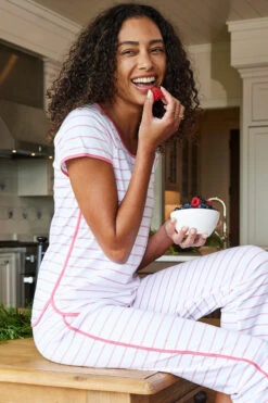 Lake Pima Short-Long Set In Rose -Sleepwear Shop LAKE Website WebCrop Holiday22 10780