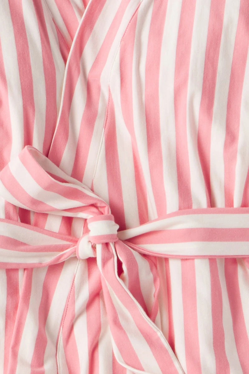 Lake DreamKnit Kimono Pajama Set In Coral Stripe 6 Lake DreamKnit Kimono Pajama Set In Coral Stripe - Image 4