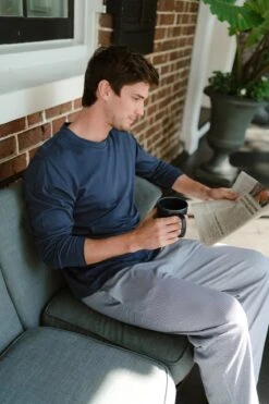 Lake Men's Pima Pajama Pants In True Navy -Sleepwear Shop ORJ07180 bc4b0b0f 1461 494f a9bb 5b3798a5d671