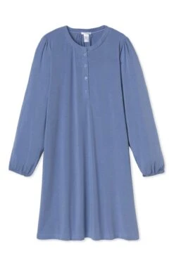 Lake DreamKnit Henley Nightgown In Aura