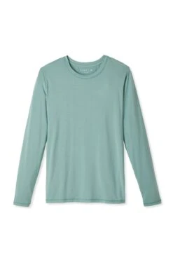 Lake Men's Long Sleeve Bamboo Tee In Spruce
