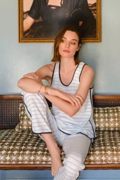 Lake Pima Tank-Long Set In Marine -Sleepwear Shop lake lowcountry 133 copy