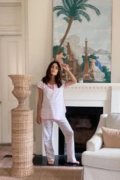 Lake Pima Maternity Short-Long Set In Rose -Sleepwear Shop maternity rose 3