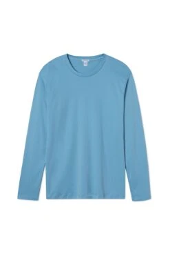 Lake Men's Long Sleeve Pima Tee In Pacific