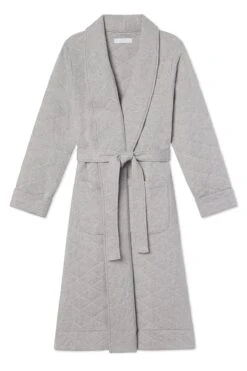 Lake Quilted Robe In Heather Gray