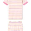 Lake Kids Shorts Set In Sherbet Stripe -Sleepwear Shop rushkidscropsArtboard1copy