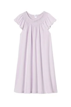 Lake Pima Smocked Flutter Nightgown In Thistle